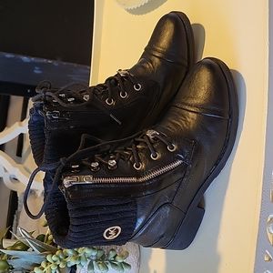 Michael Kors Girls sz 3 Black Moto Boots